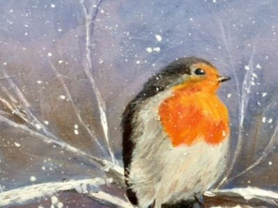 Rosie Mackay - Christmas Robin - Acrylics