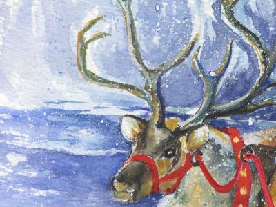 Gillian Kingslake - Are we ready, Santa - Watercolour